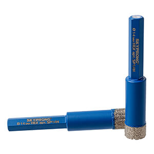 Алмазная коронка SKYPRONG SP16H, HEX ( шестигранный хвостовик ) для керамогранита и плитки