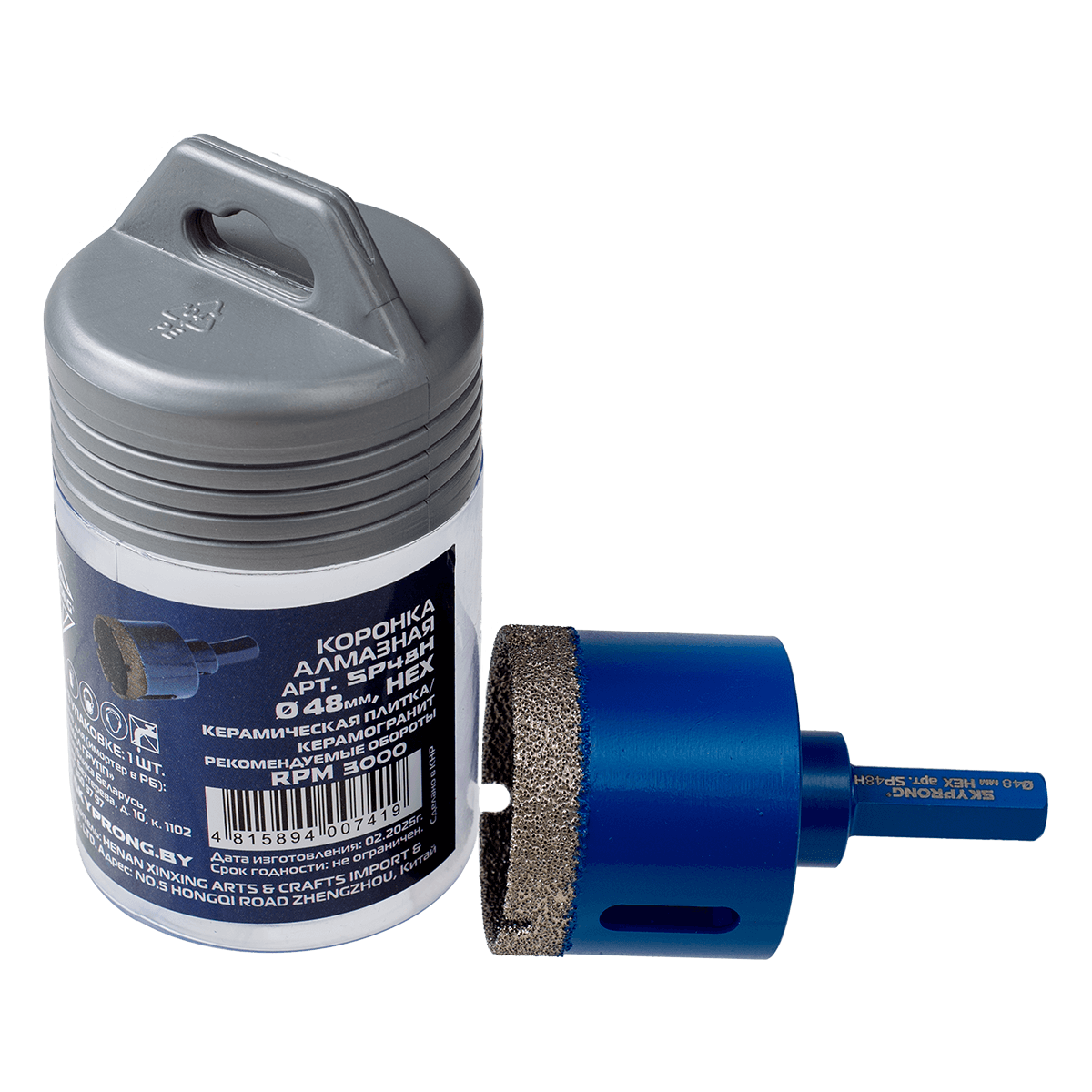 Алмазная коронка SKYPRONG SP40H, HEX ( шестигранный хвостовик ) для керамогранита и плитки